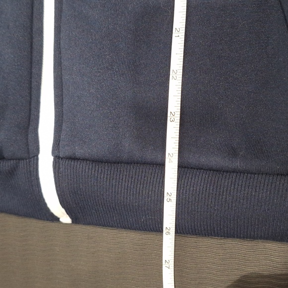 Navy Zip Up Hooded Sweatshirt with Full Teddy Bear Fleece Sherpa Lining … - Picture 8 of 9